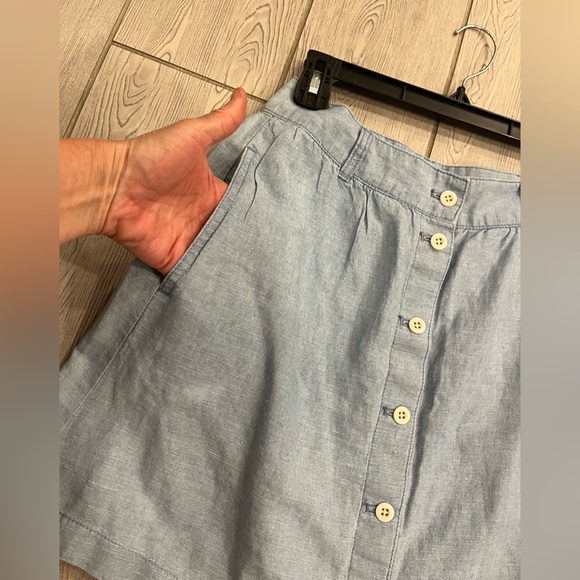 Madewell Chambray Button Front Skirt Skirt